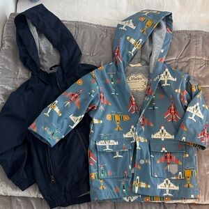 Hatley Airplane Print Raincoat and Navy Jacket